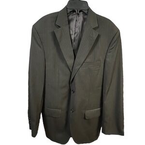 Pronto Uomo Sport Coat Brown Pinstripe Two Button Double Vented Suit Jacket Mens
